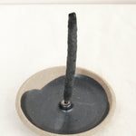 Incausa Home Incense Stoneware Clay Incense Burner in Black Black