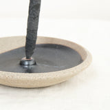 Incausa Home Incense Stoneware Clay Incense Burner in Black Black