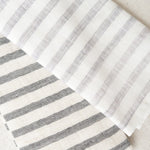 Yoshii Home Bath Textiles Linen Border Hand Towel in Black Black / 31.5" L x 13" W