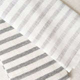 Yoshii Home Bath Textiles Linen Border Hand Towel in Black Black / 31.5" L x 13" W