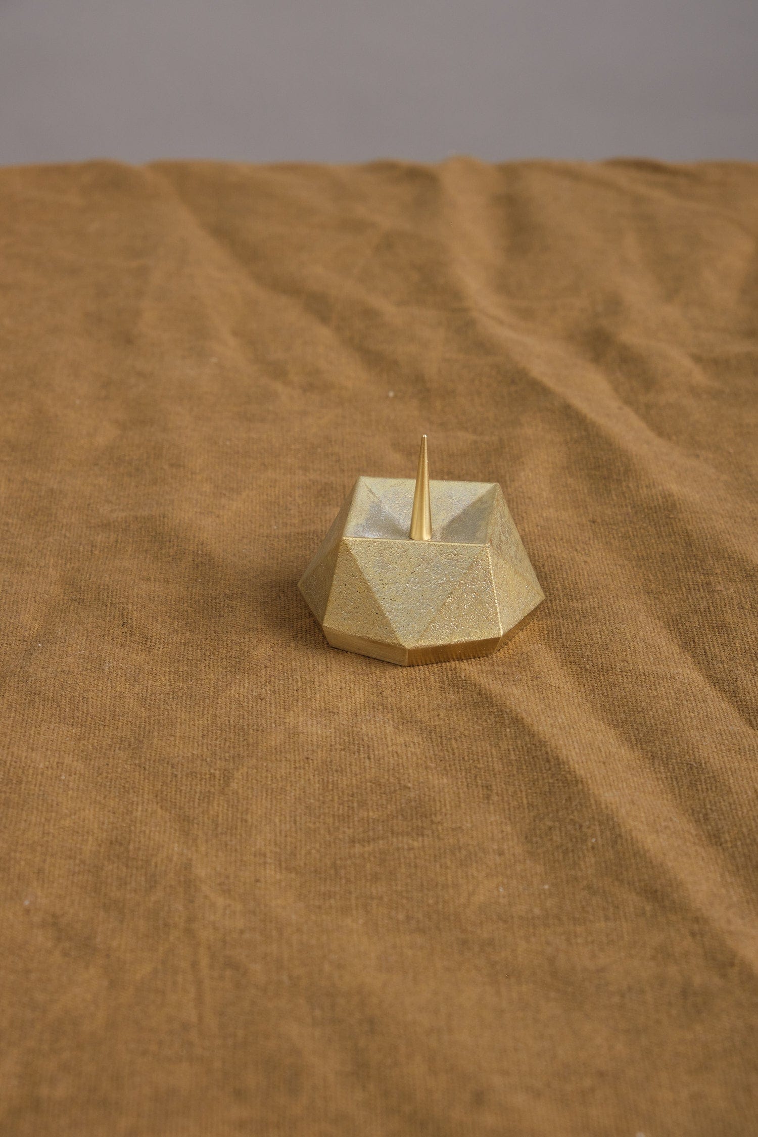 Daiyo Home Candle Holders Square Brass Candle Stand Brass / 2" D X 1.5" H