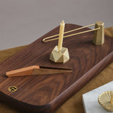 Daiyo Home Candle Holders Square Brass Candle Stand Brass / 2" D X 1.5" H