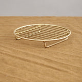 Fog Linen Work Home Bath Accessories Round Brass Wire Rack Brass / 5.75" Dia X 1.25" H