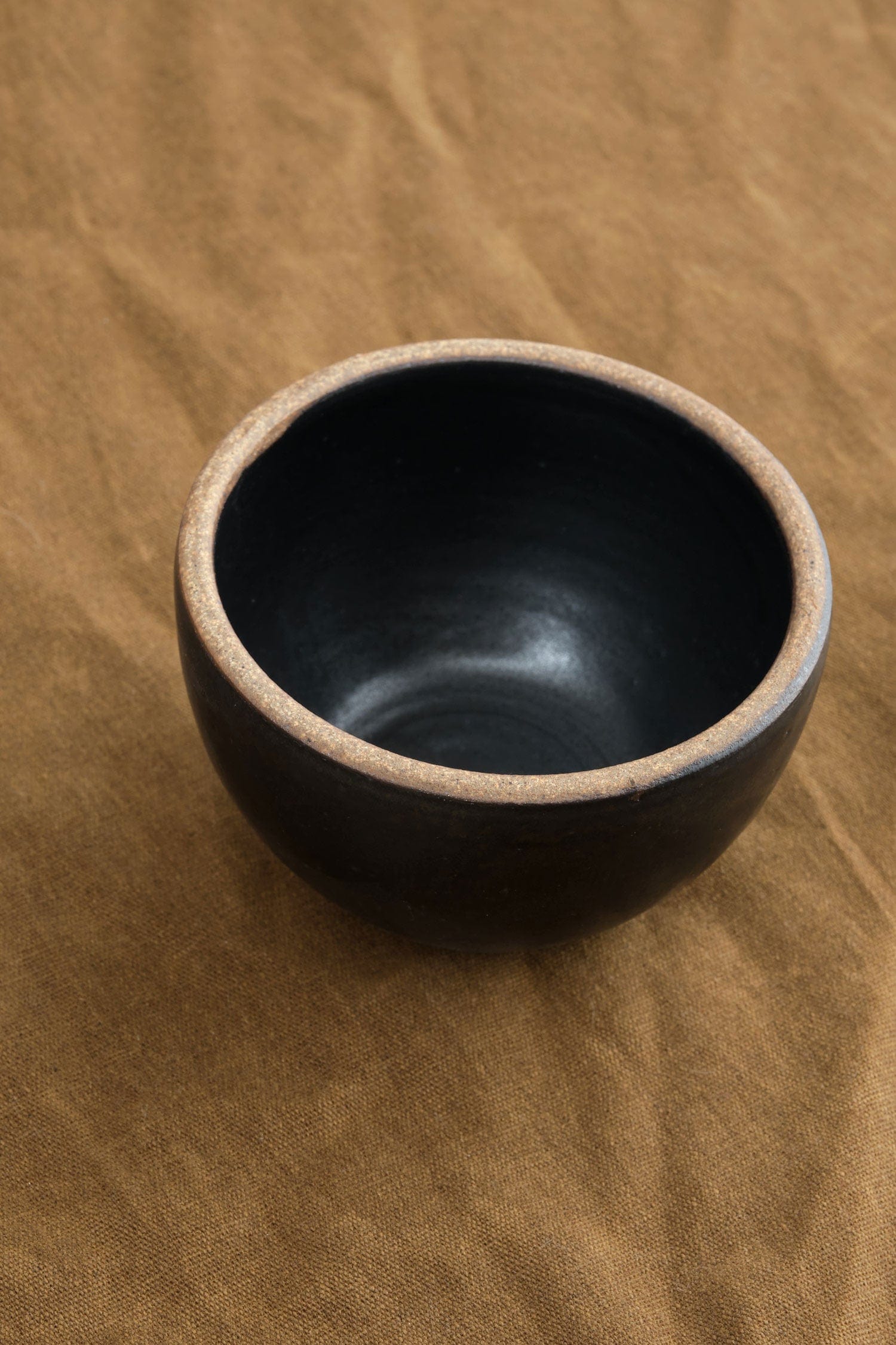 Incausa Home Incense Large Stoneware Smudge Bowl in Black Coal Black / 4.5" W X 3" H