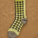 Kapital Accessories Socks and Tights 144 Yarns Gingham Check See-Through Socks in Light Green