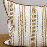 Maison De Vacances Home Pillows 26" X 26" Fine Embroidered Canvas Cyclades Cushion Fine Havane / 26" X 26"