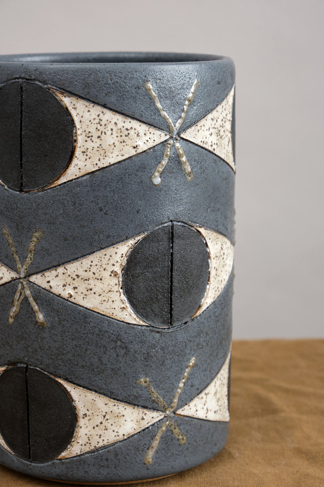 Felix Totem Vase in slate