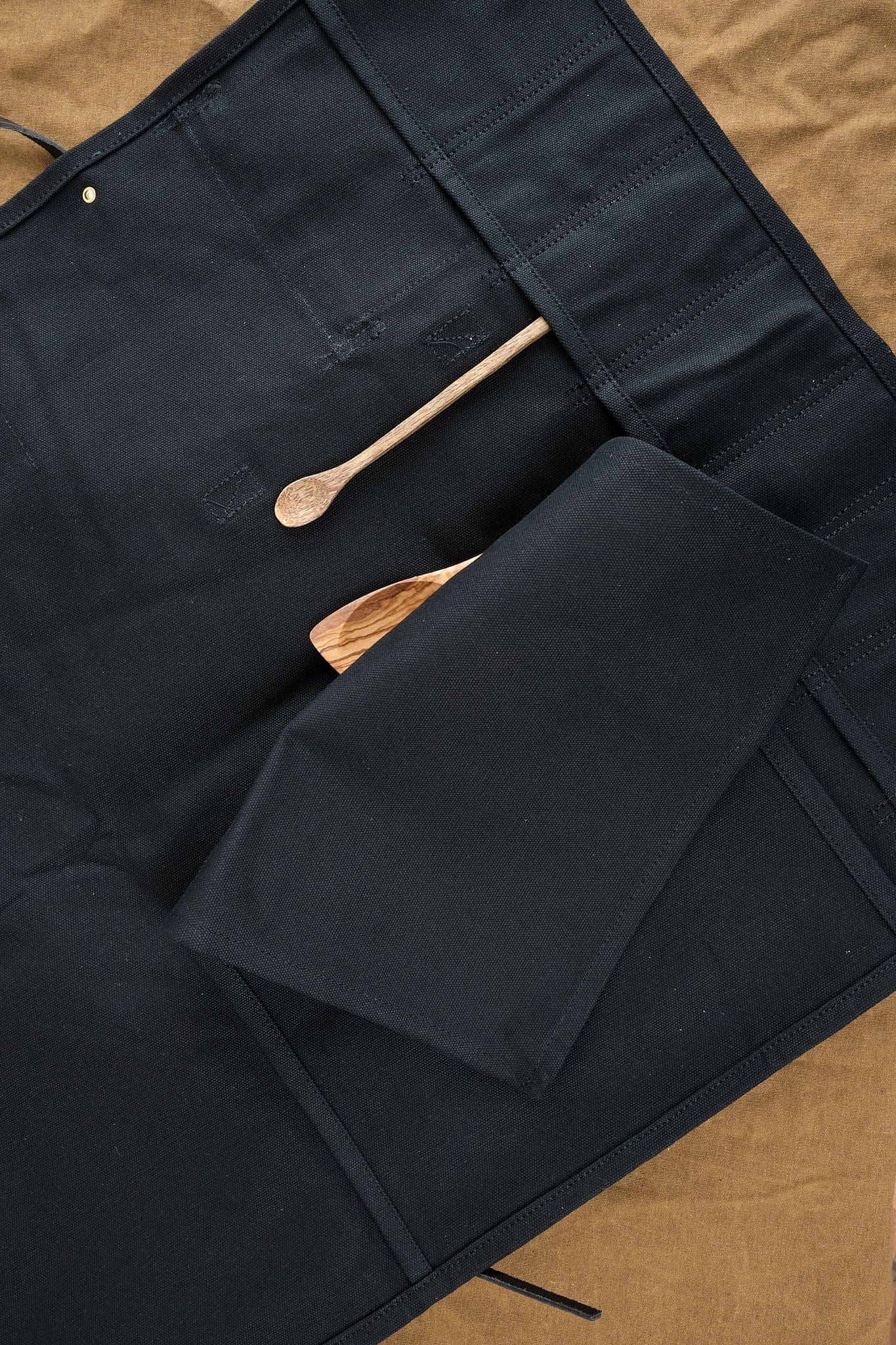 Mi Cocina Home Kitchen Utensils Knife Roll Black Canvas and Latigo Leather