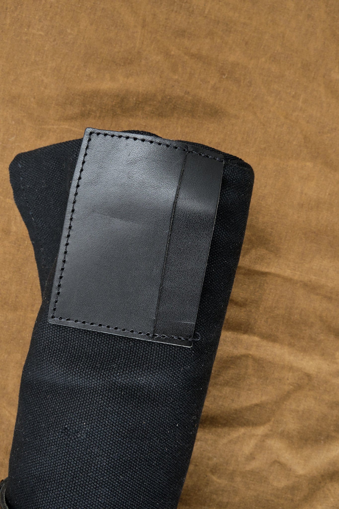 Mi Cocina Home Kitchen Utensils Knife Roll Black Canvas and Latigo Leather
