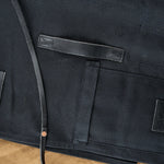 Mi Cocina Home Kitchen Utensils Knife Roll Black Canvas and Latigo Leather