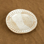 Mt. Washington Pottery 4" Mini Fluted Dish in speckled white