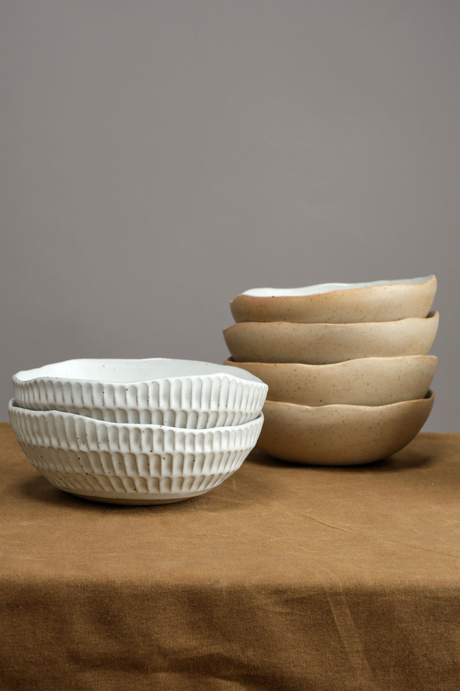 Mt. Washington Pottery Home Kitchen Dishware Eggshell Morning Bowl in Naked White Naked/White / 7" W X 2.5" H