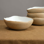 Mt Washington Pottery Carved Eggshell Morning Bowl in Naked White