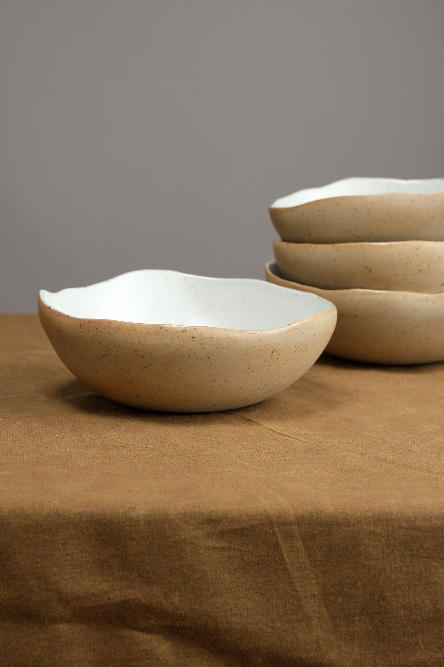 Mt. Washington Pottery Home Kitchen Dishware Eggshell Morning Bowl in Naked White Naked/White / 7" W X 2.5" H