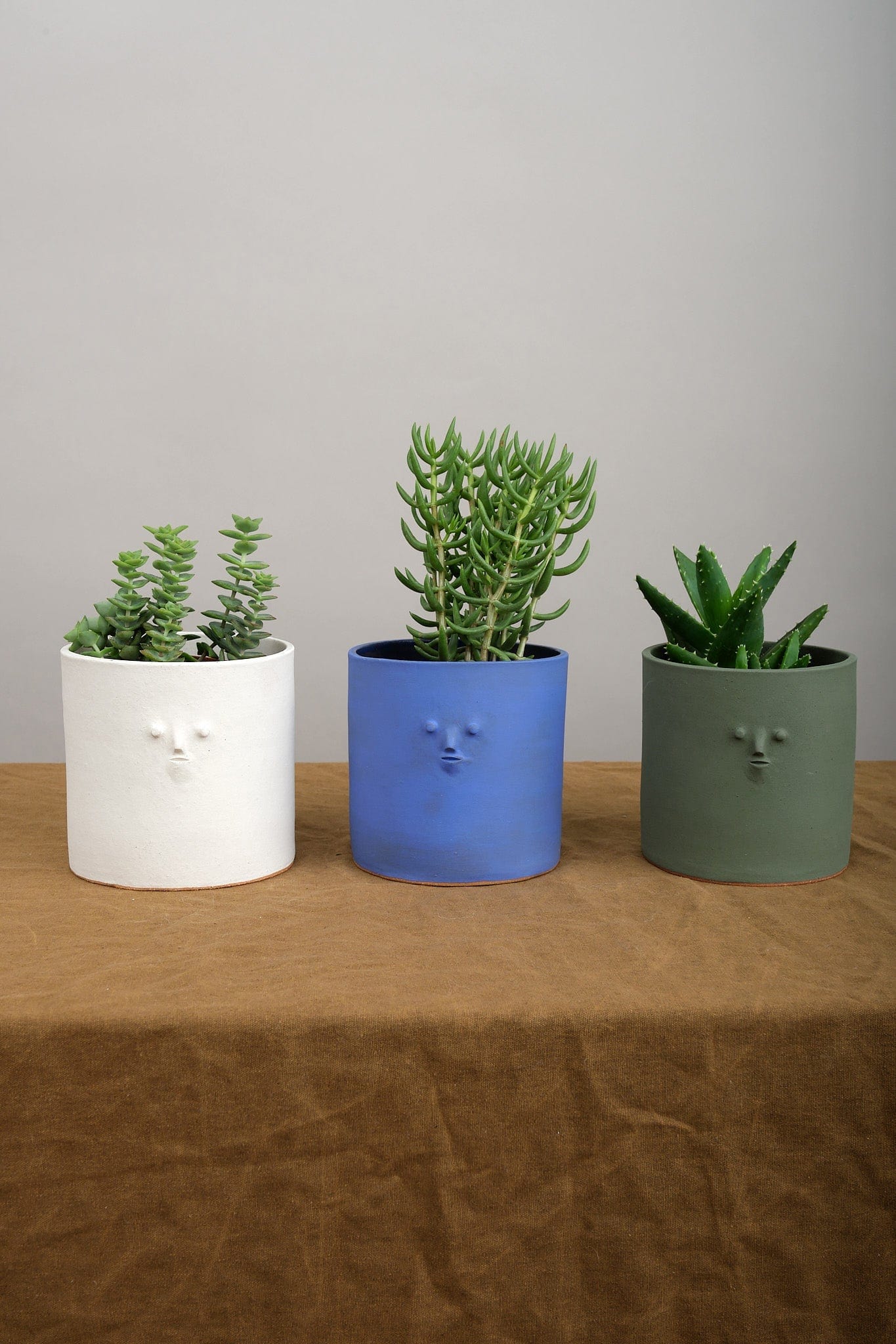 Rami Kim Studio Home Planters Mini Face Planter in Mongolian Green Mongolian Green
