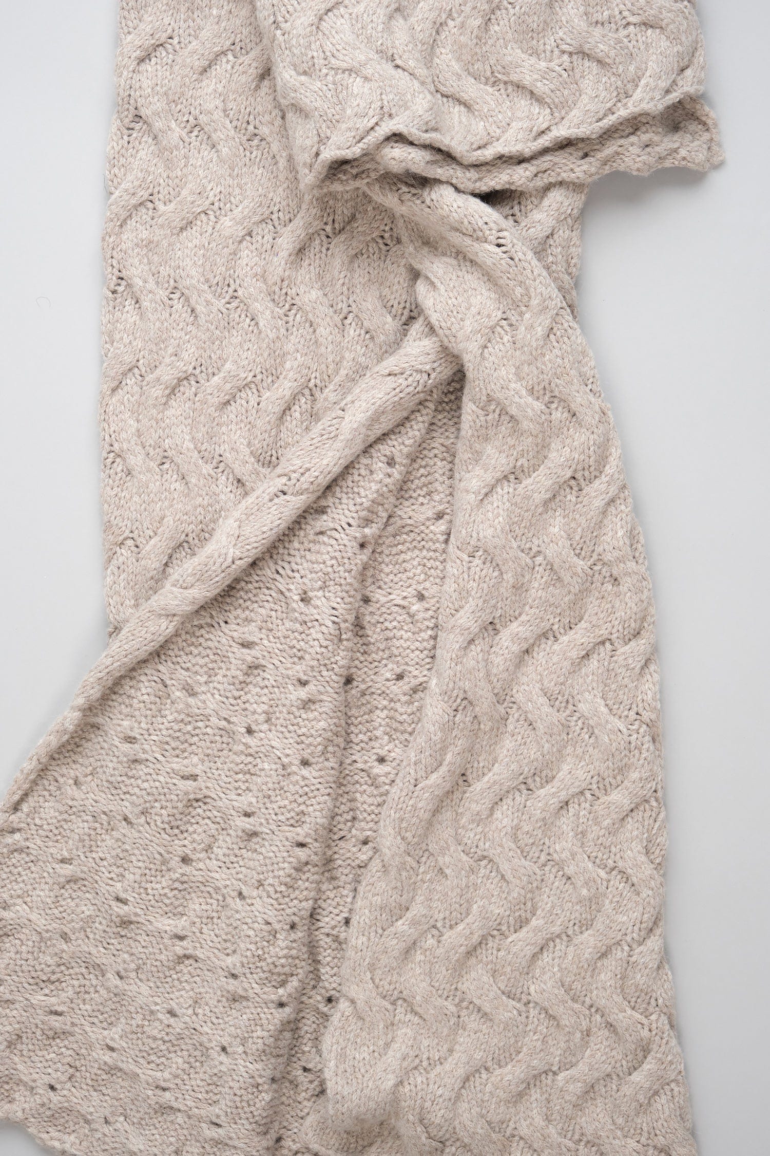 Underside of Trenza Throw in Taupe