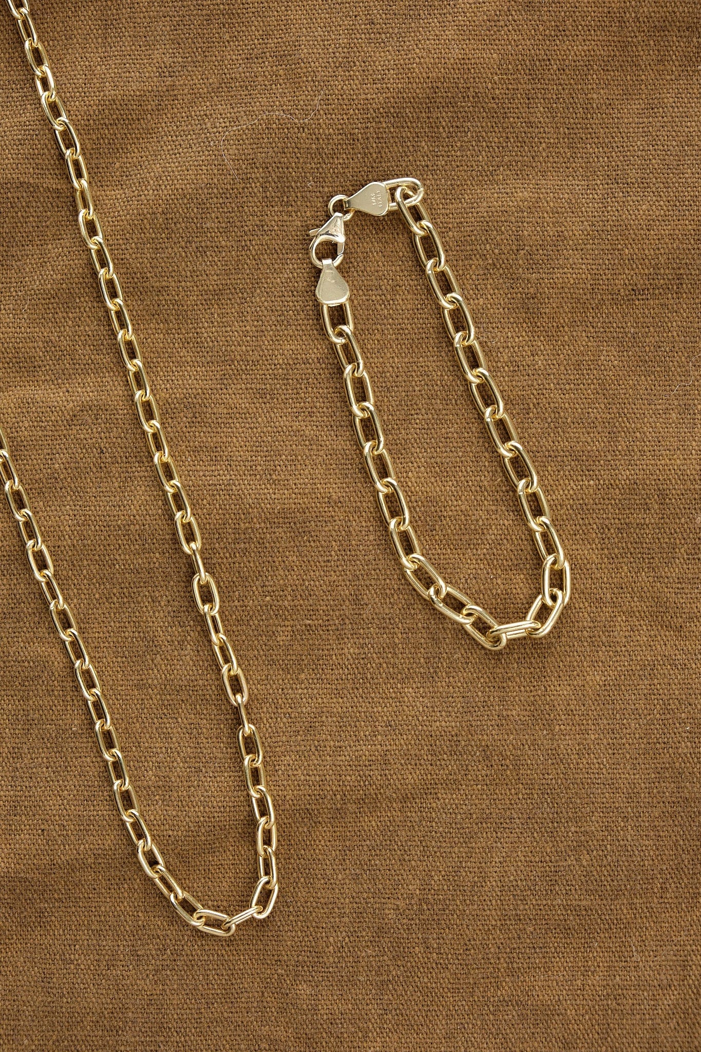 Stephanie Windsor Jewelry Bracelets 150mm Solid Oval Link Chain Bracelet 14K Yellow Gold / 7" Chain