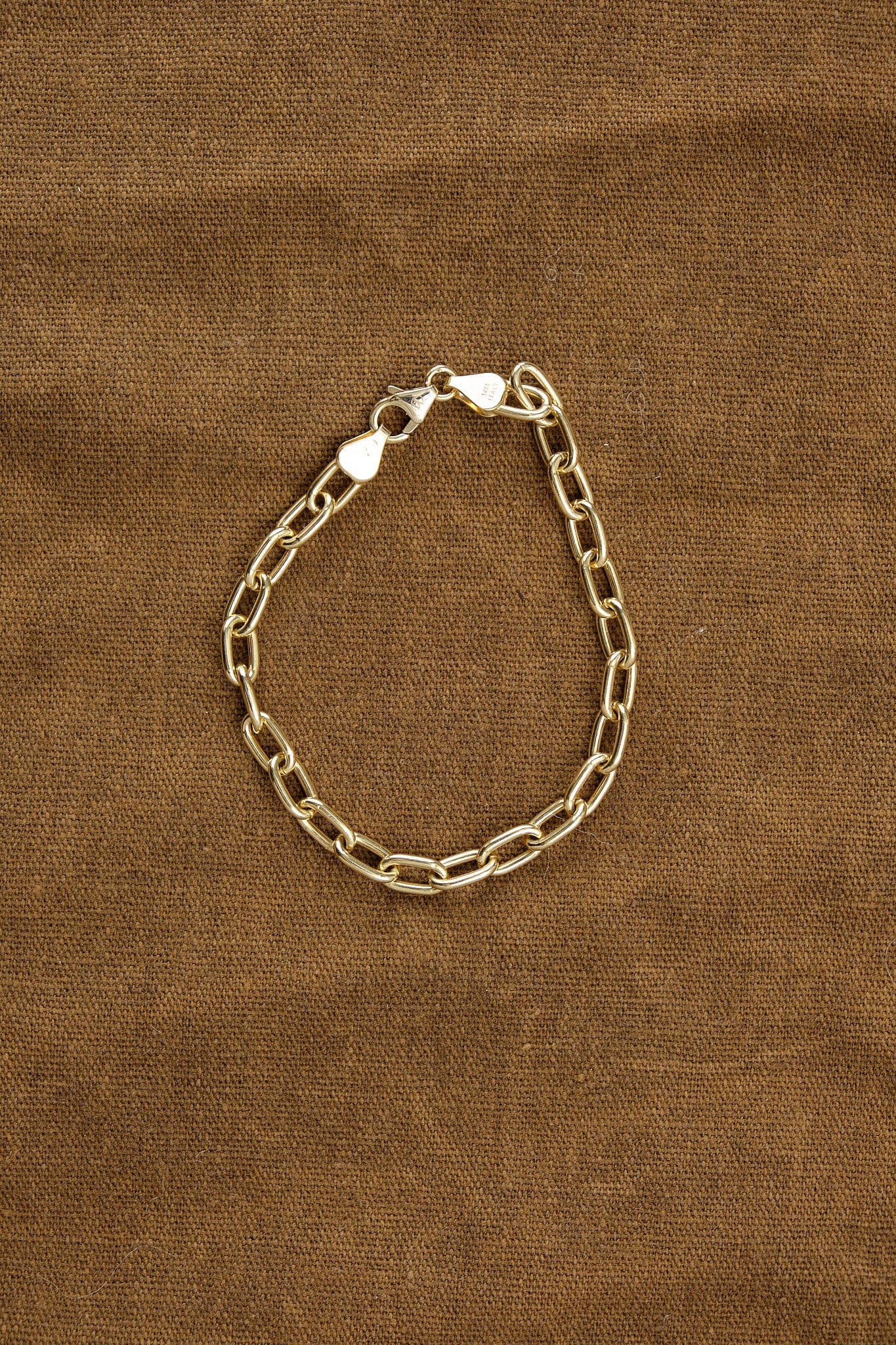 Stephanie Windsor Jewelry Bracelets 150mm Solid Oval Link Chain Bracelet 14K Yellow Gold / 7" Chain