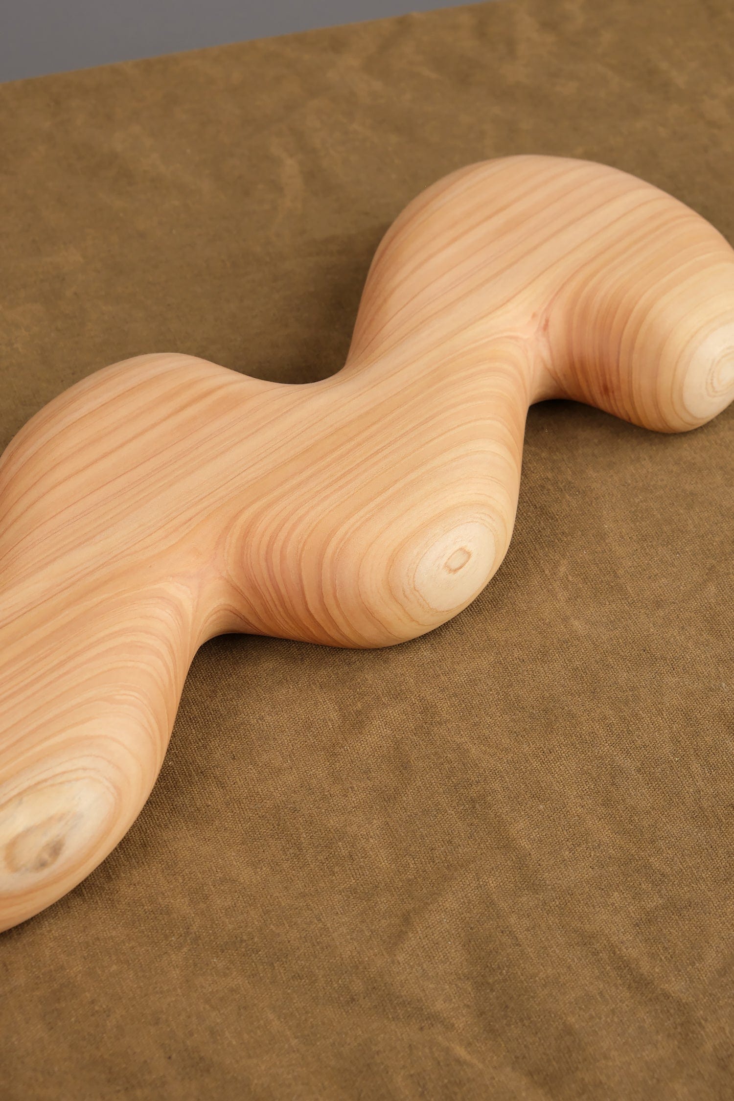 Close up of Squiggle Trivet in Monterey Cypress