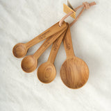 Be Home Home Kitchen Utensils Round Teak Measuring Spoons