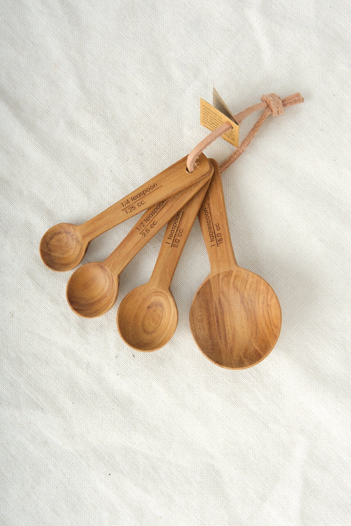 Be Home Home Kitchen Utensils Round Teak Measuring Spoons
