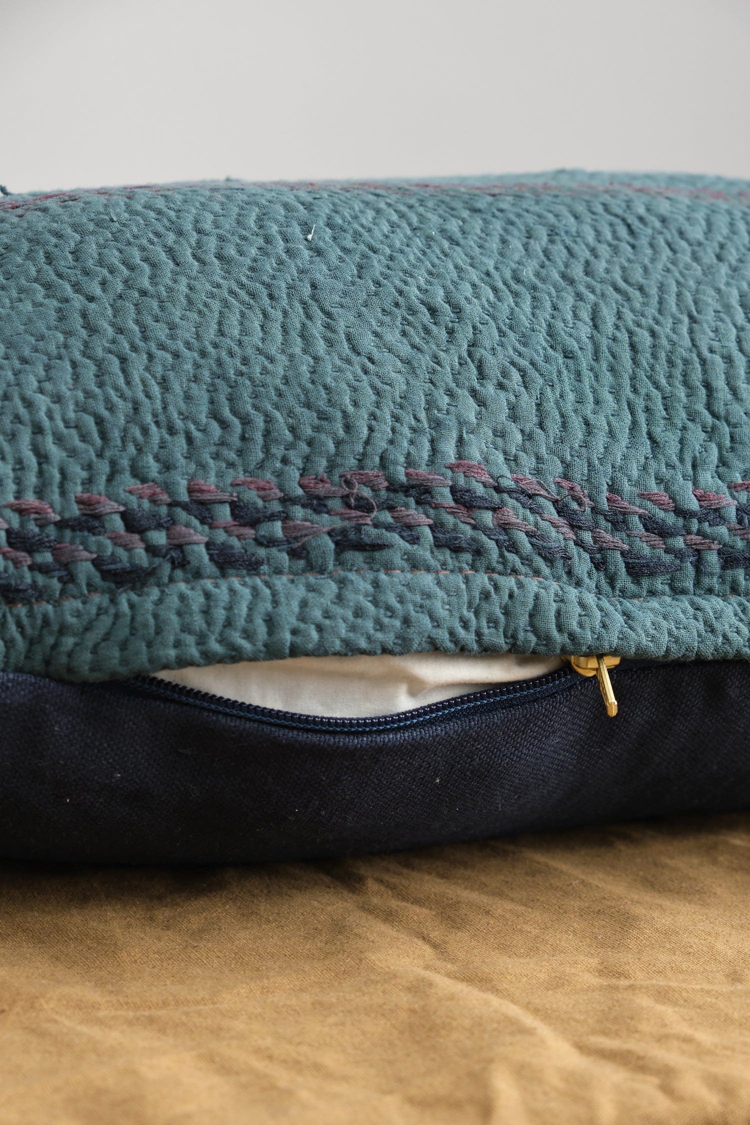Zip closure on Moira Pillow