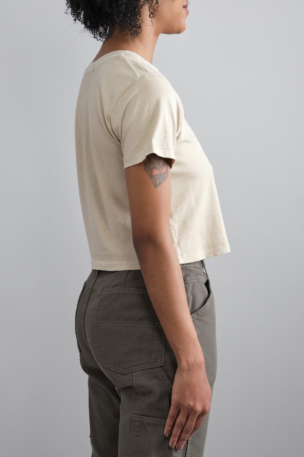 Side of Babe Tee in Oatmilk