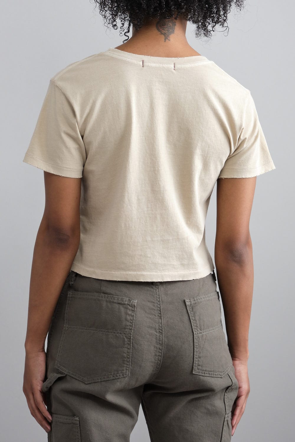 Back of Babe Tee in Oatmilk
