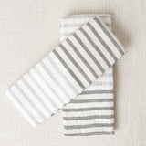 Yoshii Home Bath Textiles Linen Border Hand Towel in Black Black / 31.5" L x 13" W