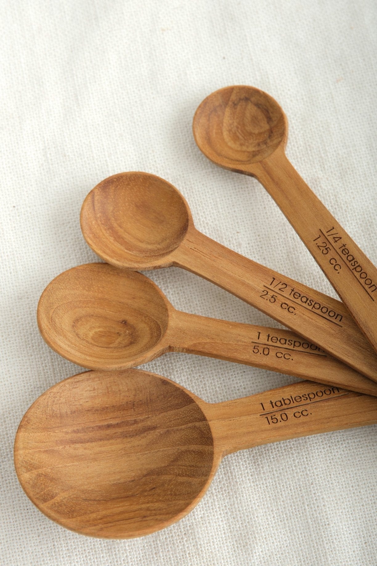 Be Home Home Kitchen Utensils Round Teak Measuring Spoons