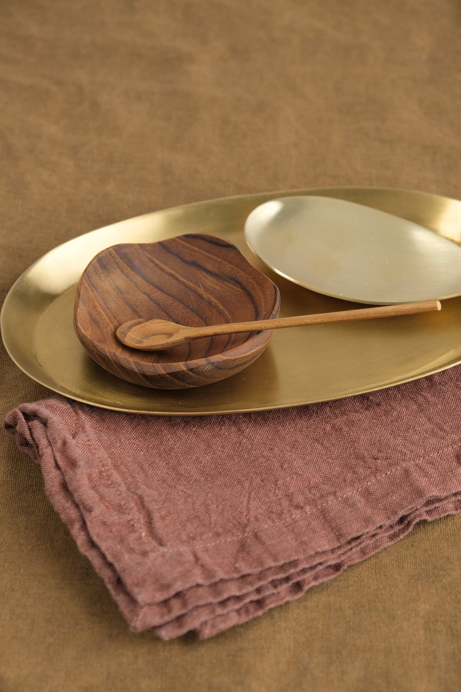 Be Home Home Kitchen Serving Teak Wavy Bowl Teak / 3" D X 1.25" H