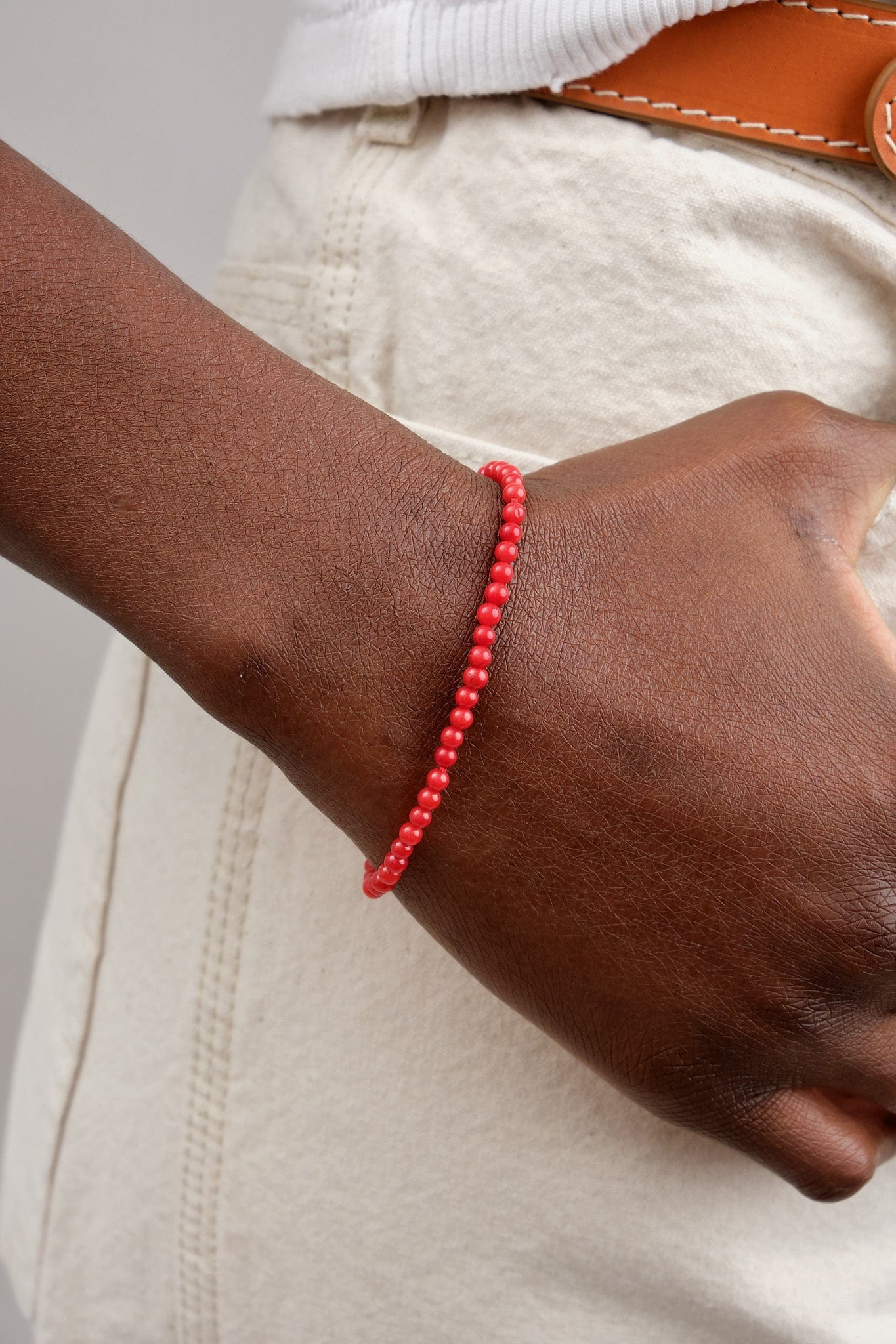Beatrice Valenzuela Jewelry Bracelets Red Bamboo Coral Bracelet Red Bamboo Coral / 7" Chain