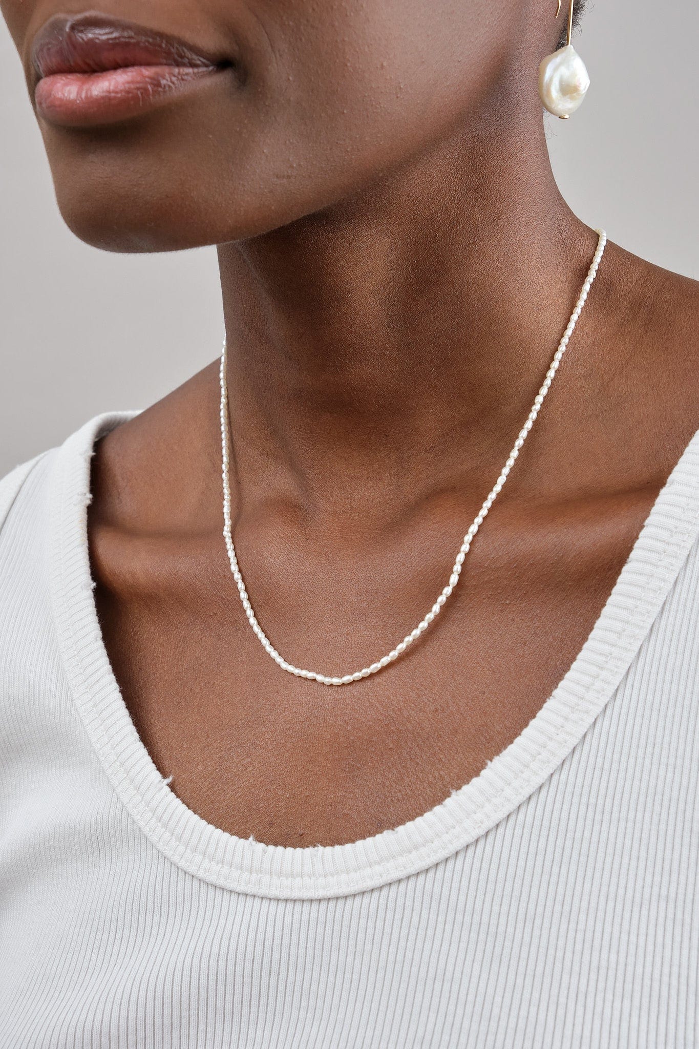 Beatrice Valenzuela Jewelry Necklaces Rice Pearl Brujeria Necklace Pearl / 16" Chain