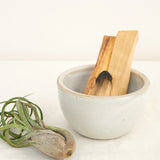 Incausa Home Incense Large Stoneware Smudge Bowl in White White / 4.5" W X 3" H