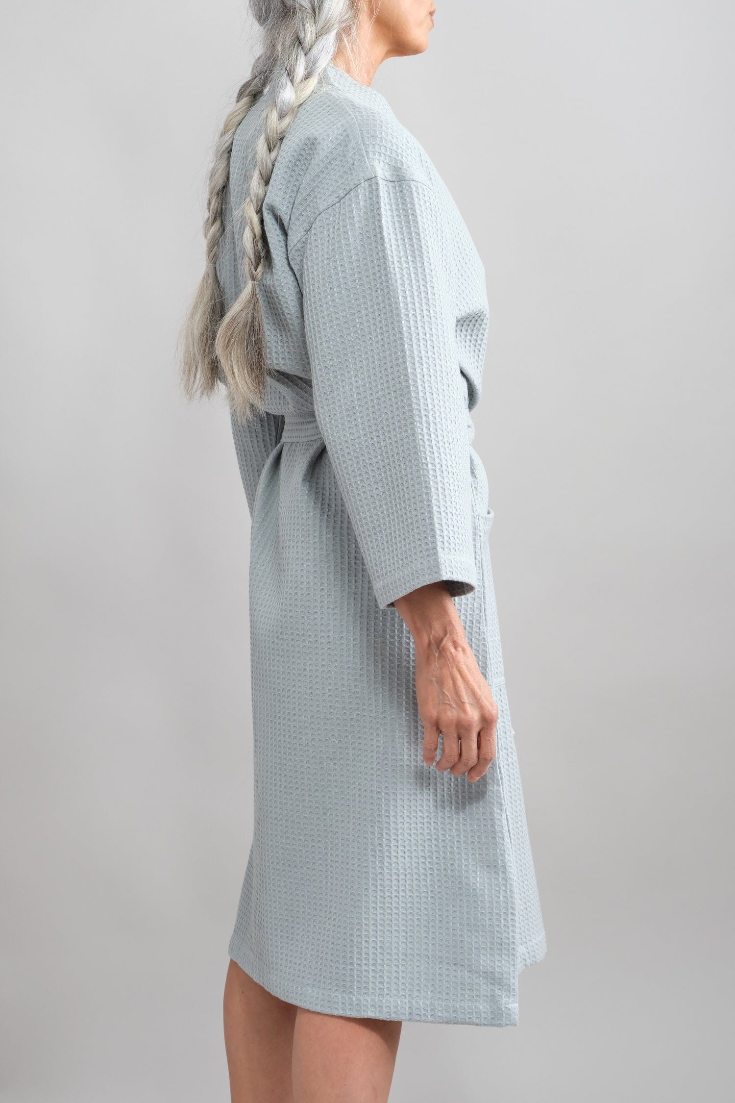 Side of Kathrine Kimono in Light Grey