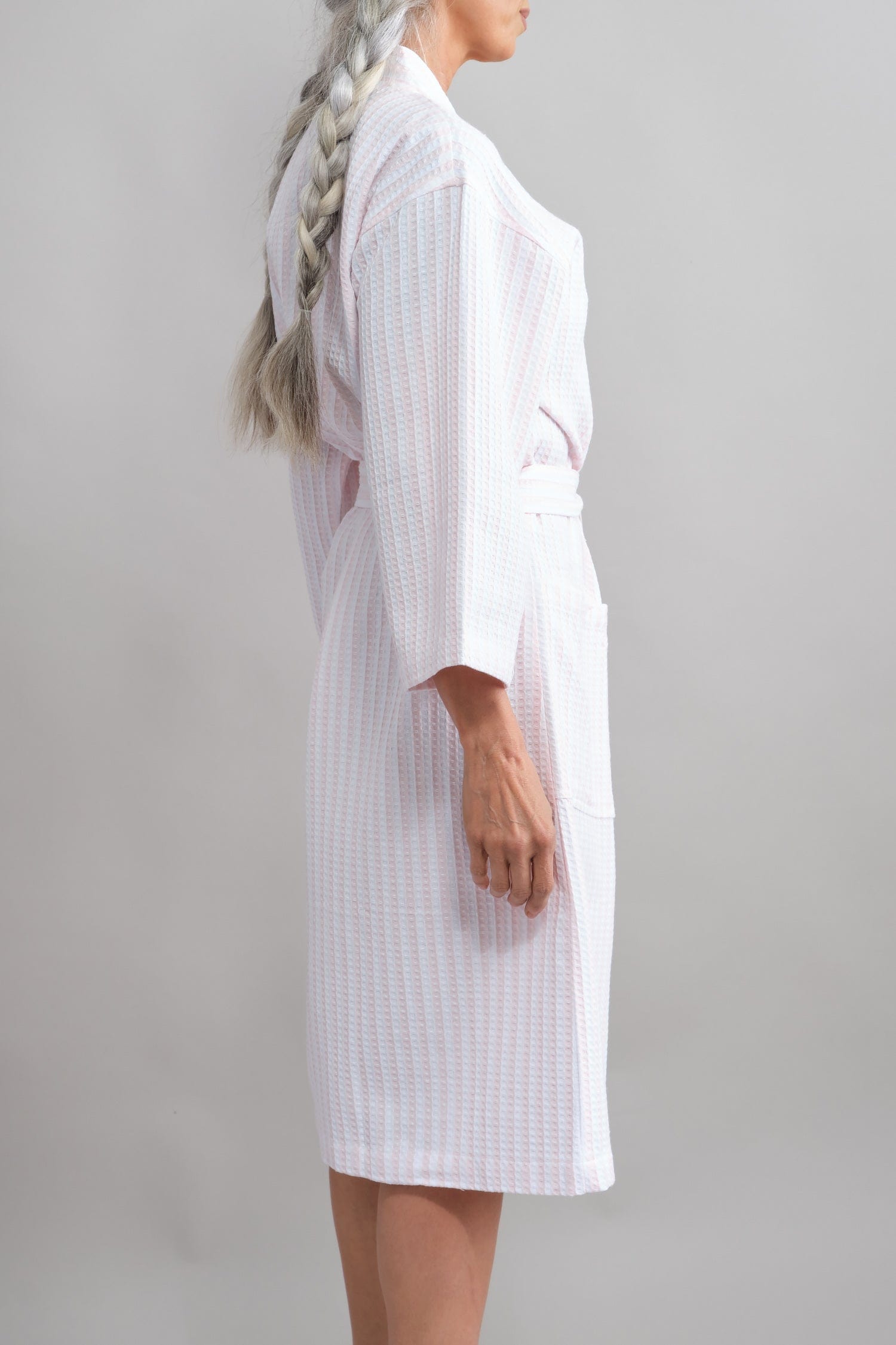 Side of Kathrine Kimono in Rose/White