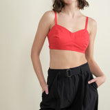 Carleen Apparel Womens Blouses Bra Top in Red Red / XSmall