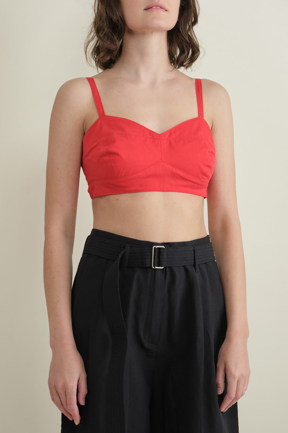 Carleen Apparel Womens Blouses Bra Top in Red