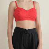Carleen Apparel Womens Blouses Bra Top in Red