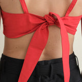 Carleen Apparel Womens Blouses Bra Top in Red