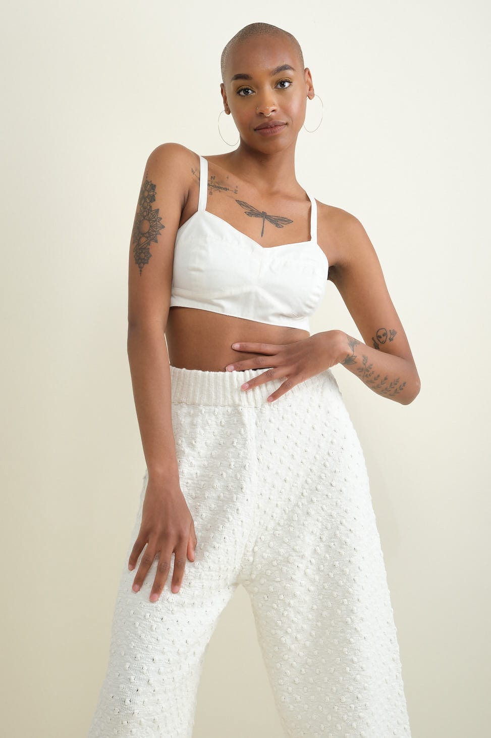 Carleen Apparel Womens Blouses Bra Top in White