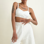 Carleen Apparel Womens Blouses Bra Top in White