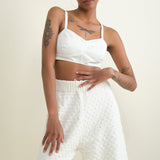 Carleen Apparel Womens Blouses Bra Top in White