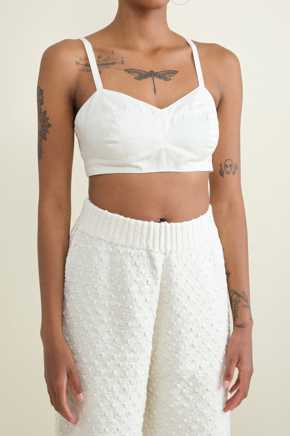 Carleen Apparel Womens Blouses Bra Top in White White / XSmall