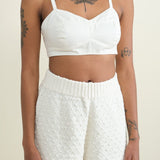 Carleen Apparel Womens Blouses Bra Top in White White / XSmall