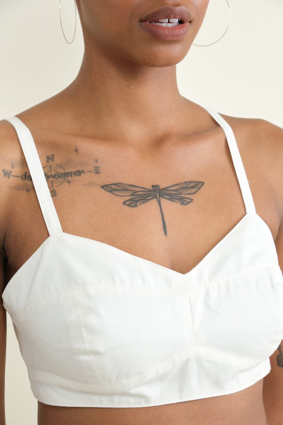 Carleen Apparel Womens Blouses Bra Top in White