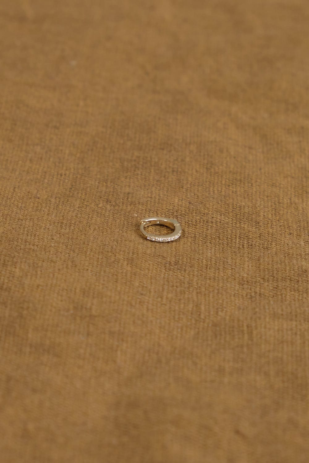 8mm Pave Satin Huggie flat