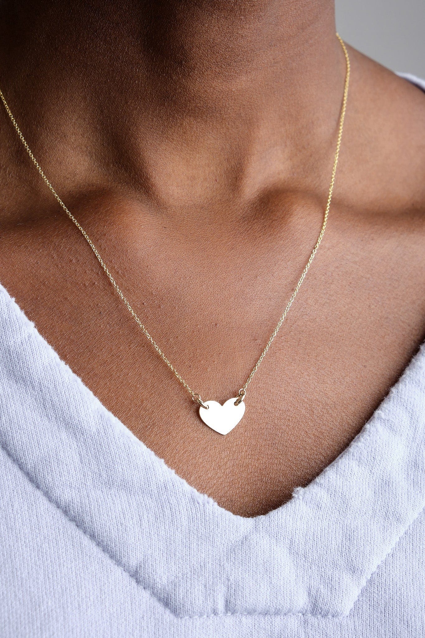 Carrie Hoffman Jewelry Necklaces Chubby Heart Necklace 14K Yellow Gold / 18" Chain