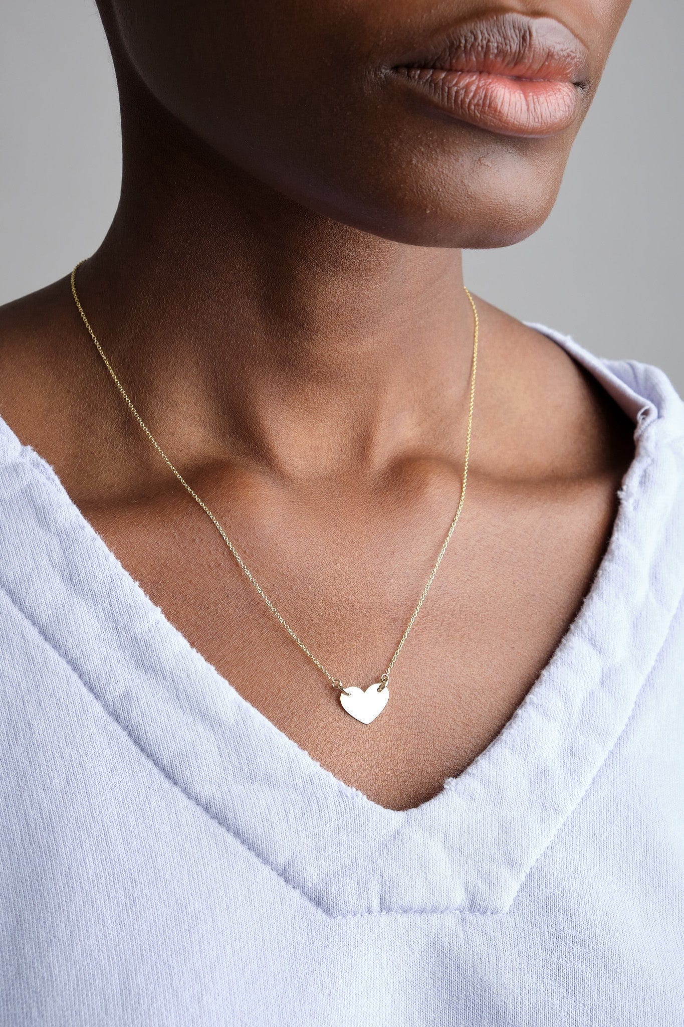 Carrie Hoffman Jewelry Necklaces Chubby Heart Necklace 14K Yellow Gold / 18" Chain