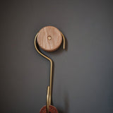 Lostine Home Objects Carter Peg and Hook Wood and Brass / 8" L X 3.25" W